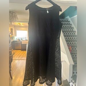 Black lace flare dress